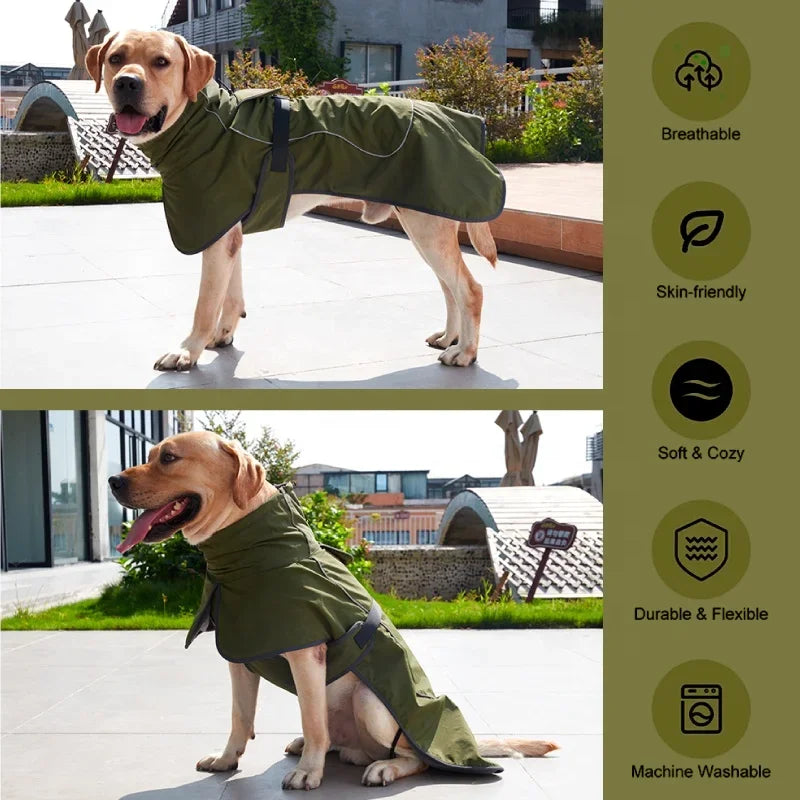 Pet Dog Dog Clothing Padded Cotton Clothing Medium and Large Dogs Waterproof Snow Thickened Warm Dog Coat Clothes Winter