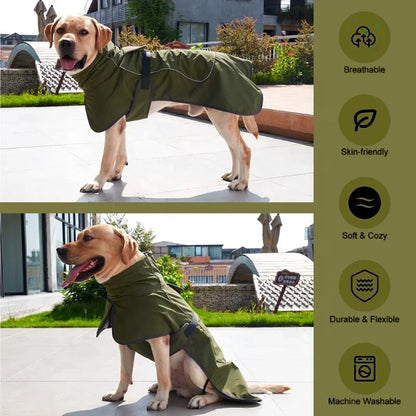Pet Dog Dog Clothing Padded Cotton Clothing Medium and Large Dogs Waterproof Snow Thickened Warm Dog Coat Clothes Winter