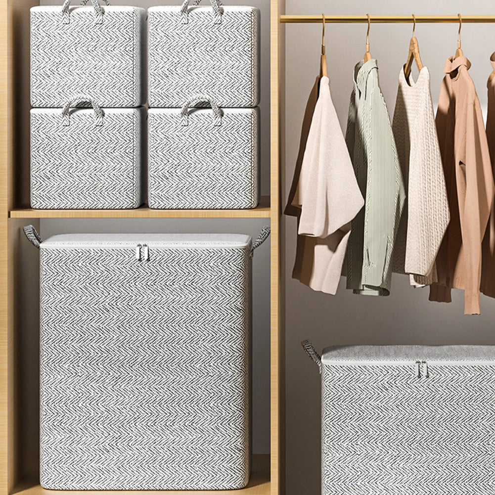 Stereoscopic Storage Boxes Household Storage Boxes Organizing Boxes Fabric Foldable Large Capacity Dust-proof Closet Storage