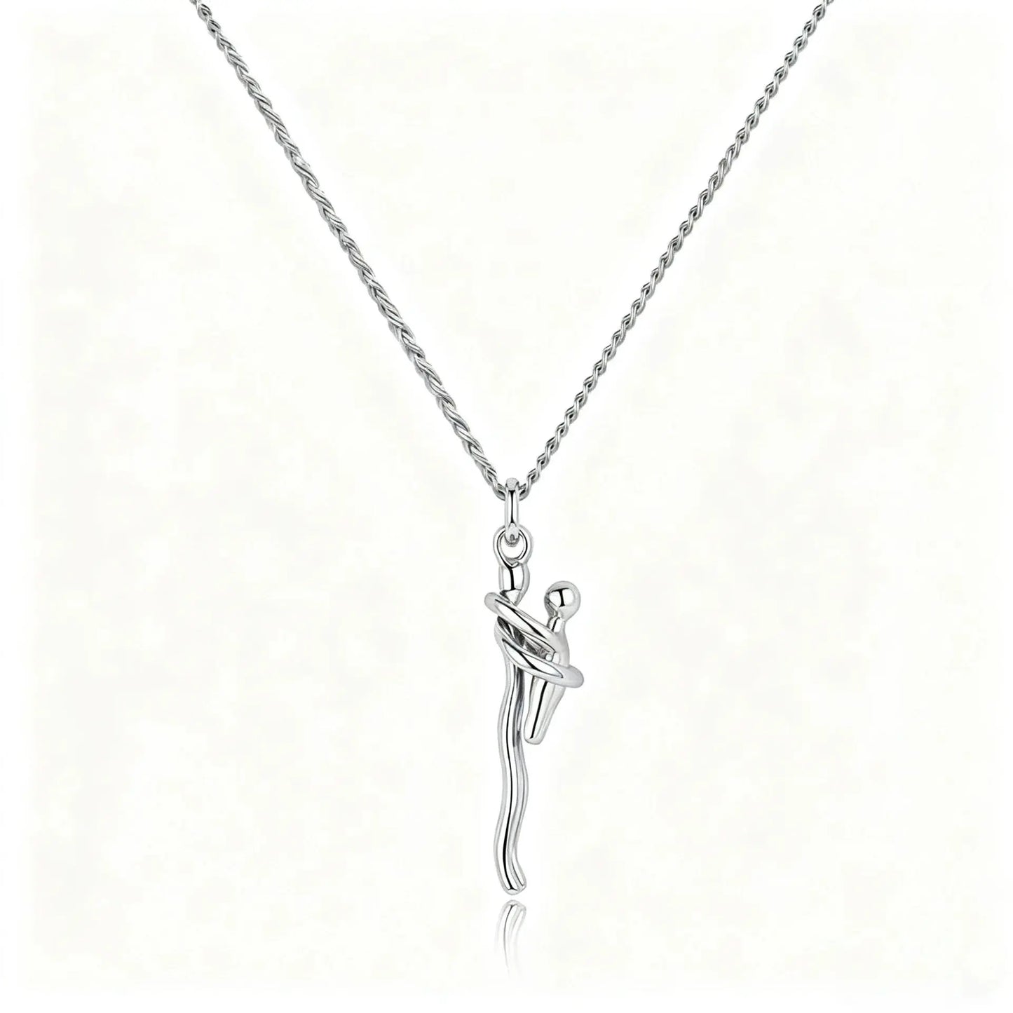 LATS Mother Child Hug Pendant Necklace for Women Men Mother's Day Father's Day Valentine's Day Creative Charm Jewelry Gifts