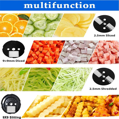 220V Vegetable Chopper  Multifunctional Electric Cutting Machine Carrot Potato Cutter Slice Shred Diced Food Processor