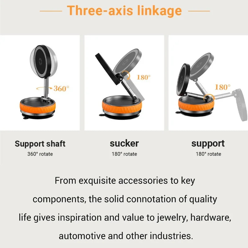 Magnetic Wireless Charger Foldable Car Phone Holder 15W Fast Charging Car Charger Holder For iPhone 16 15 14 13 Car Mount