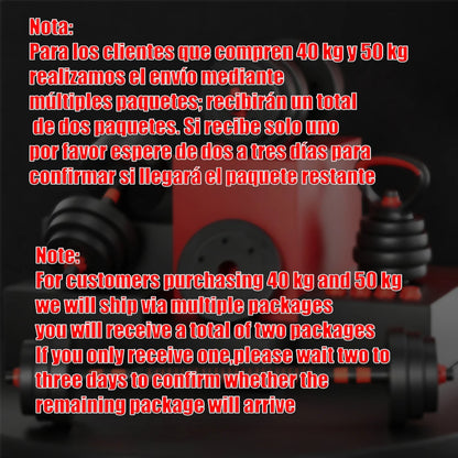 Adjustable dumbbell and barbell set, weights - 10kg 15kg 20kg 30kg 40kg 50kg, gym and home dumbbells suitable for men