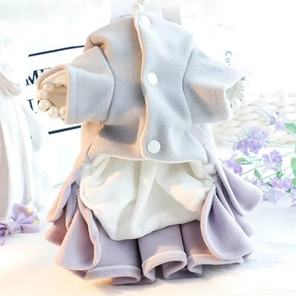New Autumn Winter Outfit Pet Dog Clothes Woolen Tutu Skirt Pet Coat Dog Dresses Teddy Bear Cat Princess Skirt for Small Dogs