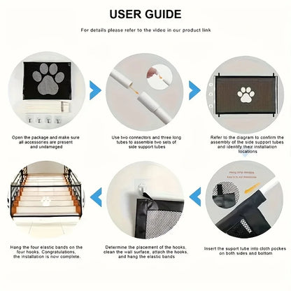 Pet Barrier Fences Portable Folding Breathable Mesh Cat and Dog Safety Fences Pet Supplies to Ensure Pet Safety