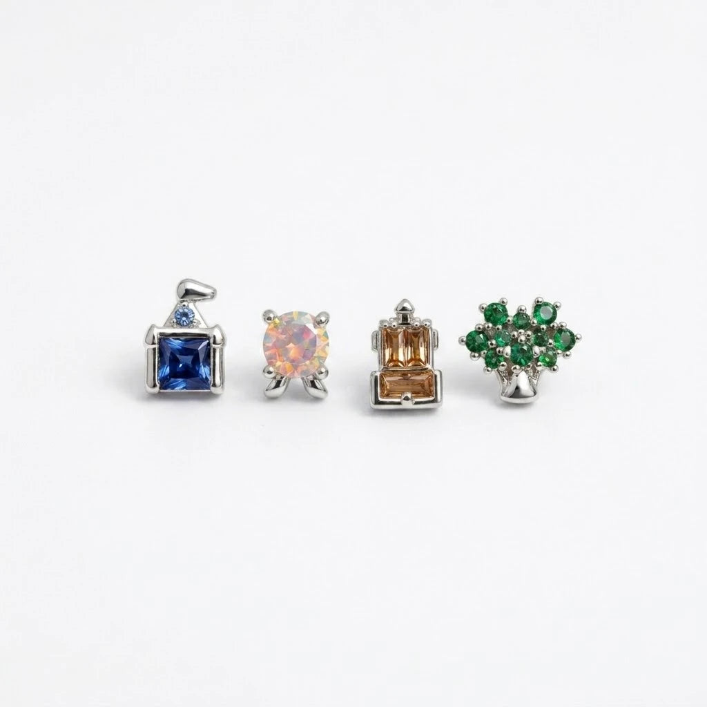 New Exquisite Cute Amusement Park Stud Earrings For Women Girls Fashion Party Birthday Jewerly Gift