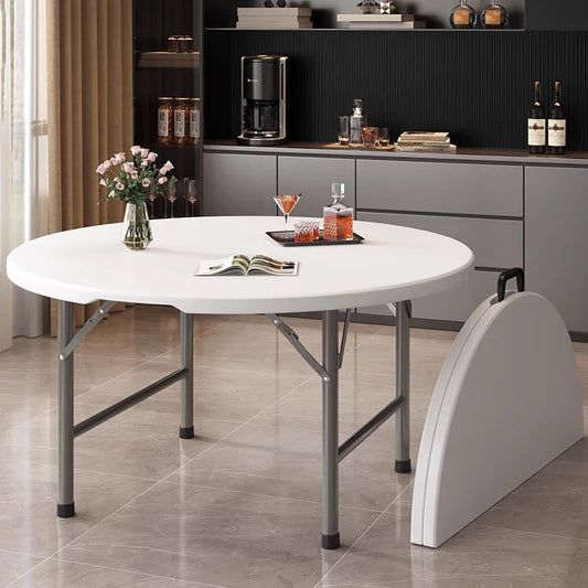 Extendable Dining Table, Dining Table For 4-12 People,round Space Saving For Home And Office Use, Without Stools