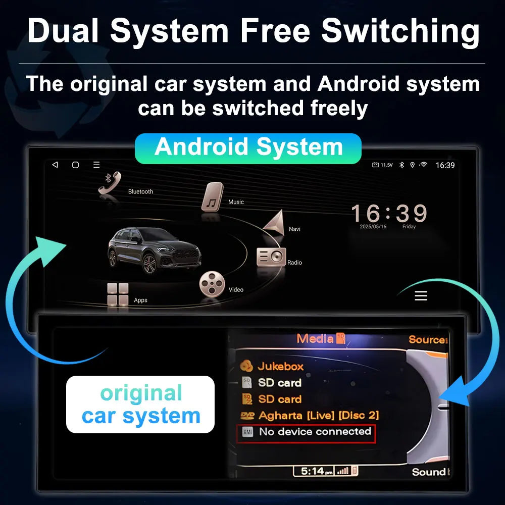 12.3 inch GPS Navigation Wireless Carplay Android 16 for Audi Q5 2009 - 2017 BT Car Multimedia Video Radio Player 4G Auto Tools