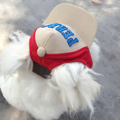 Adjustable Dog Cap Puppy Baseball Hat with Ear Holes Outdoor Sports Dog Sunhat Chihuahua French Bulldog Visor Hat Pet Supplies