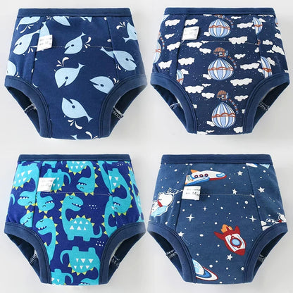 4PCS Baby Waterproof Diapers Pee Shorts Underwears Reusable Soft Ecological Cotton Toddler Potty Training Pants For Boys Girls