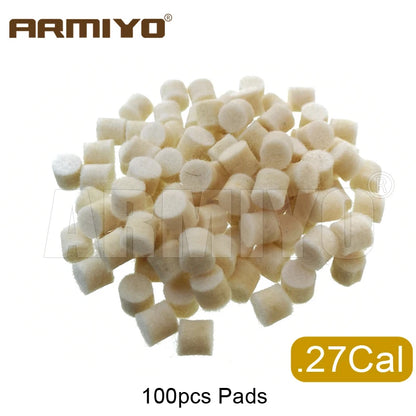 Armiyo .17Cal 5.56mm ~ 9mm .45Cal 100Pcs Wool Felt Polishing Pad Without Hole Bore Mop Brush Pipeline Cleaning Oiling Tool