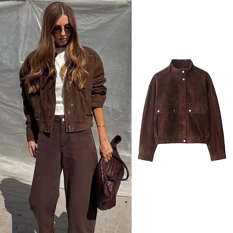 Women's Autumn Jackets 2025 New Fashion Big Pocket Elegant Women's Loose Warm Jackets Autumn Street Chic Young Student Coats
