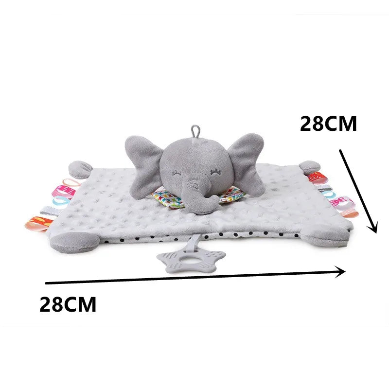Elephant Baby Comforter Blanket Soft Appease Towel Baby Rattle Animals Toys Soothe Reassure Sleeping Towel Lathe Hang Toddler