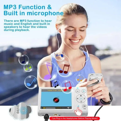 4K Digital Cameras for Photography 64MP 18X Digital Zoom Compact Cameras Beginner YouTube Vlogging Recording Video Cameras White