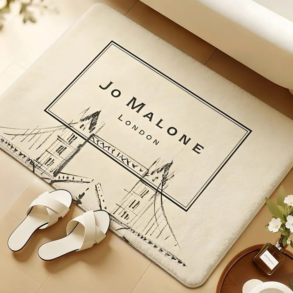 JO M-mALONE Makeup Brand Floor Mat Soft Flannel Rug Non-Slip Absorbent Mat For Bathroom Bedroom Home Decor