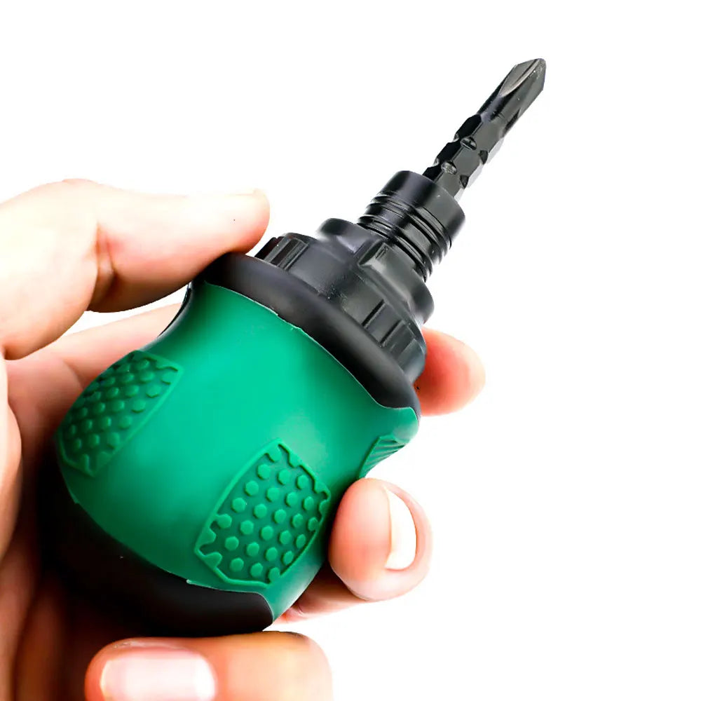Ratchet Screwdriver Set Short Handle Cross Groove Drill Head Telescopic Detachable Steel Screw Driver Repair Hand Tools