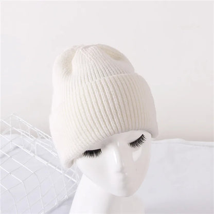 New winter adult casual beanie cap Outdoor lady knitted hat Thick warm comfortable