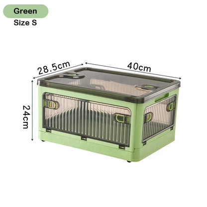 Foldable Storage Box Closet Organizer with Wheels Outdoor Stackable Sundries Organizer Clothes Quilts Toys Books Storage Box