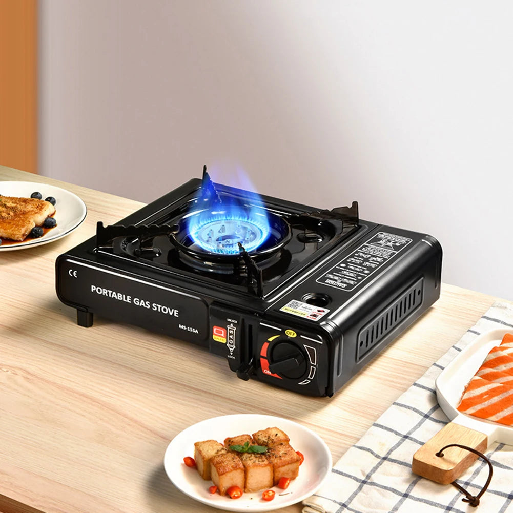Portable Butane Camping Stove with Safety Lock Camping Butane Stove Adjustable Portable Gas Stove for Indoor & Outdoor Cooking