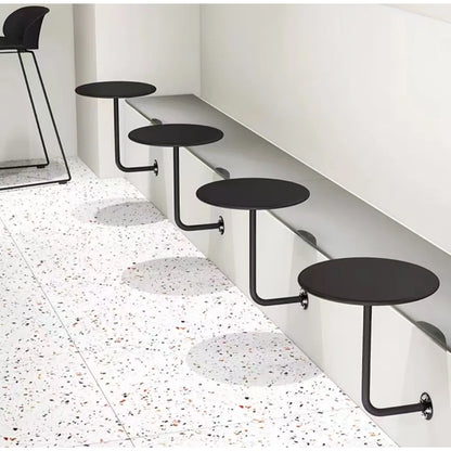 Wall Mounted Coffee Table, Round Floating Side Table, Metal Space Saving End Table for Living Room Bedroom Balcony Cafe