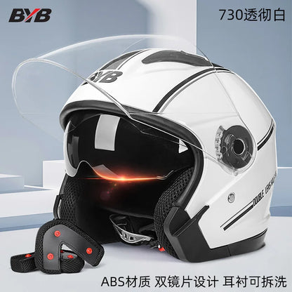 Electric Bike Motorcycle Helmet Four Season Dual Mirror Opening Helmet Anti fog헬멧반모Cascos Para Moto Casco Perro