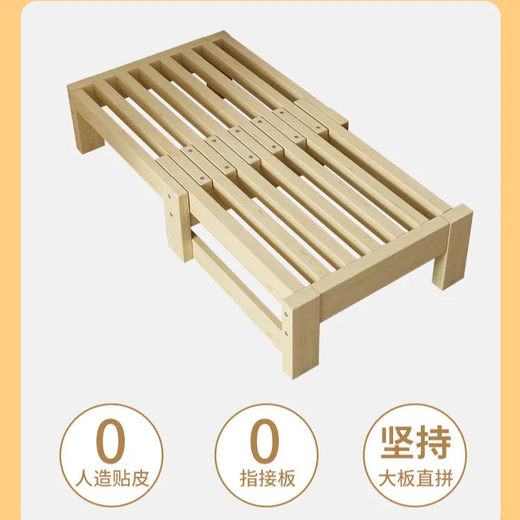 Solid wood telescopic bed pull-out bed small apartment living room tatami people simple push-pull bed dual-purpose stacked sofa