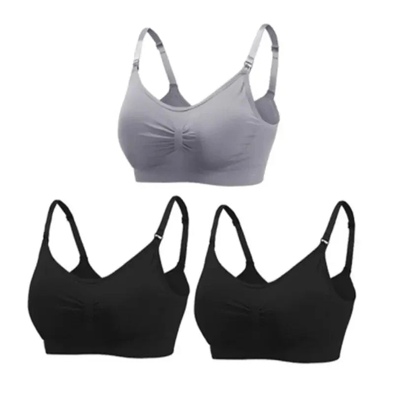 1/2/3PCS No Steel Ring with Sports Pad Bra Breastfeeding Non-sagging Vest-style Pregnant Women's Clothing Underwear Front Buckle