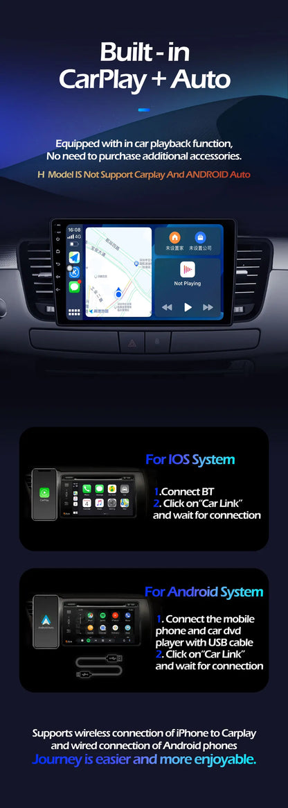 Player GPS Navigation Carplay Auto Android 16 For Hyundai Tucson 2004 -2009 Car Radio Multimedia Stereo Video