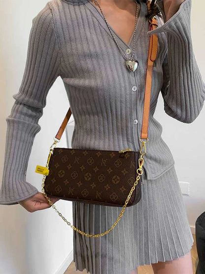 Light Luxury Design Ladies Purses And Handbags 2024 Classic Solid Color Chain Shoulder Bag Letter Element Women's Crossbody Bag