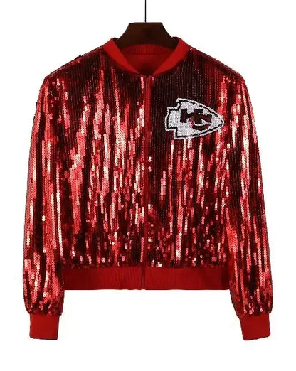 Autumn High Quality Letter Streetwear Sequined Long Sleeve Round Neck Loose Jacket Women Hip Hop Night Club Patchwork Coats