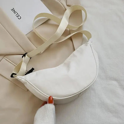 Women Shoulder Bags Solid Color Nylon Dumpling Messenger Bag 2023 New Trendy Lightweight Large Capacity Underarm Bag