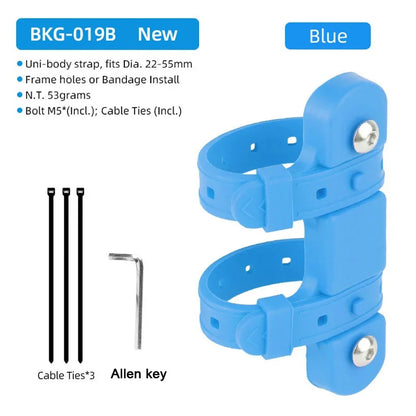 Bicycle Water Bottle Holder Adaptor 5 Colors Silicone Bottle Cage Strap Seatpost Fork Frame Multi Location Mounting Bike Parts