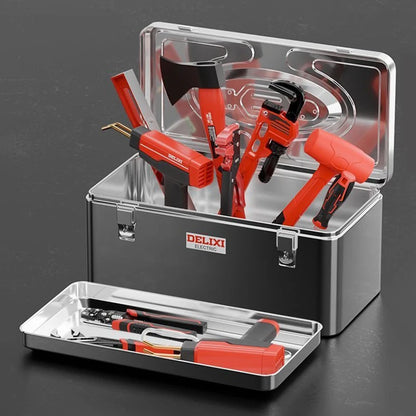 Multifunctional Tool Case Stainless Steel Electronic Toolbox Organization of Tools Suitcase Portable Waterproof Large Hard Case