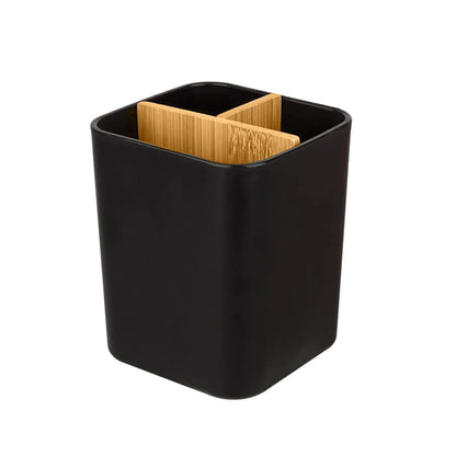 Bamboo Toothbrush Holder for Bathrooms, 3 Slots Toothbrush and Toothpaste Holder for Electric Toothbrushes, Floss, Razors