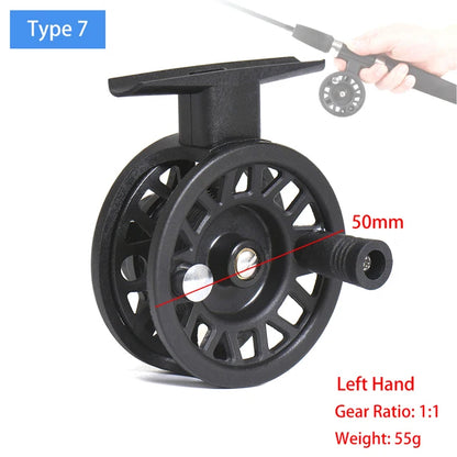 Mini Winter Ice Fishing Reel Ultralight 50mm 55mm 60mm Hand Reel Fly Fishing Line Wheel Carp Spool Pesca  Tackle