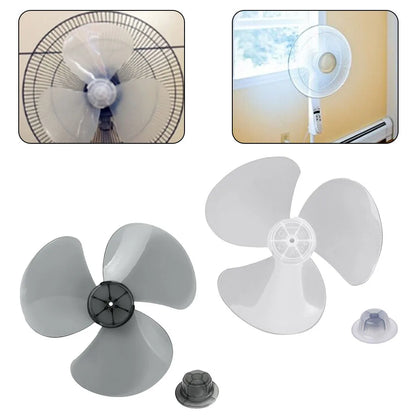 14Inch 3 Leaves Plastic Fan Blade Electric Fan Accessories Household Standing Pedestal Fan Blade Table Fanner With Nut Cover