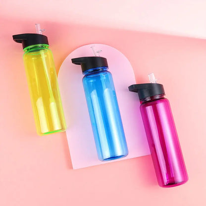 750ml Sports Water Bottle With Straw Outdoor Plastic Clear Dinkware Travel Camping Portable Leakproof Drinking Cup