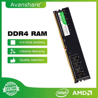 Ram DDR3 DDR4 DDR5 32GB 16GB 8GB 4GB1333 1600 2400 2666 3200 5600MHz Desktop Memory For All Motherboards Intel AMD By Avanshare
