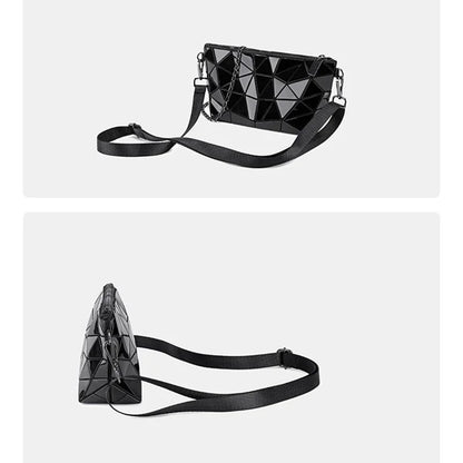 Women Chain Shoulder Bag for Women 2024 Luminous Geometric Messenger Bags Plain Folding Crossbody Bags Clutch Evening Bag Bolso