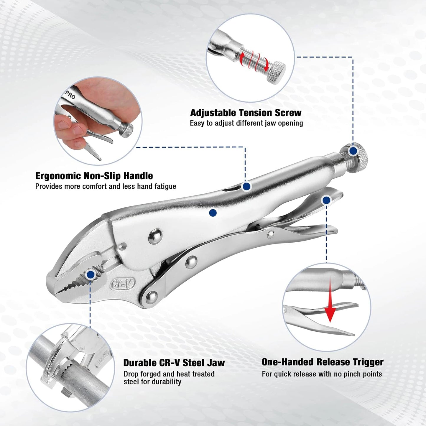 Powerful Pliers, Multifunctional Pressure Pliers, Heavy-duty Tools, Industrial Grade Fixed Circular Mouth Force Wrench, C- type