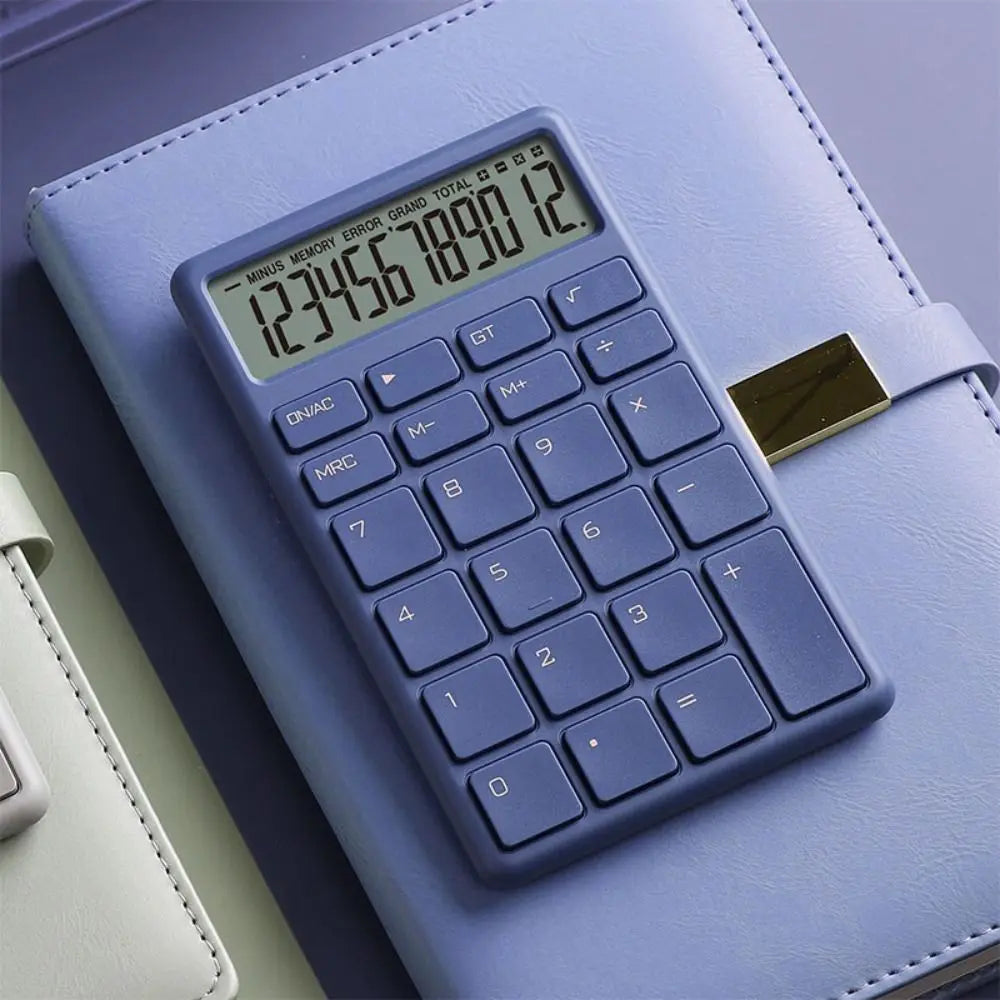 Student Calculator Simple Design 12 Digits Basic Calculator High Sensitivity Button Portable Calculator Student Stationery