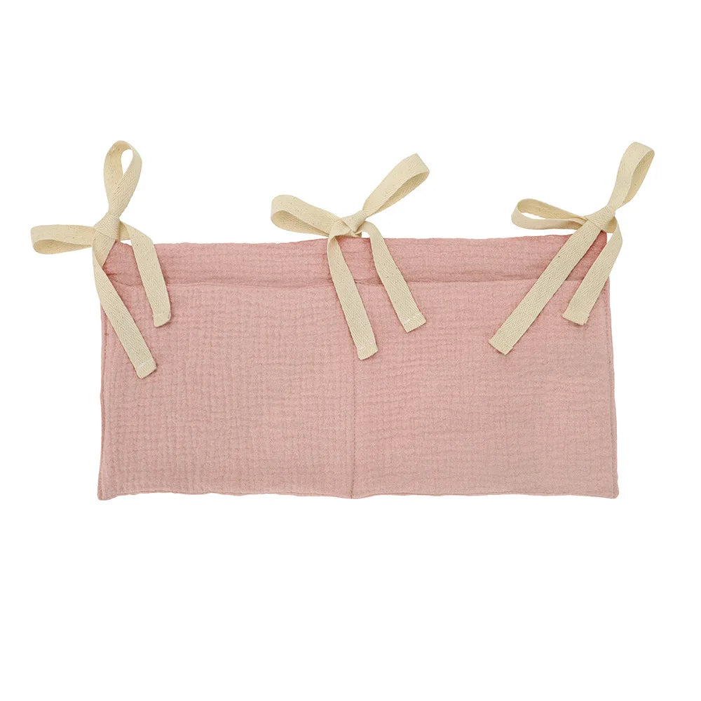 Baby Crib Organizer Cot Caddy Bed Storage Bag 2 Pockets Bedside Hanging Diaper Nursery Organizer for Diapers Toys Clothing