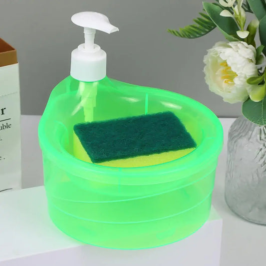 Soap Dispenser Bottle With Sponge for Detergent Liquid Kitchen Dish Soap Dispenser Kitchen Sponge Dispenser Manual Soap Pump