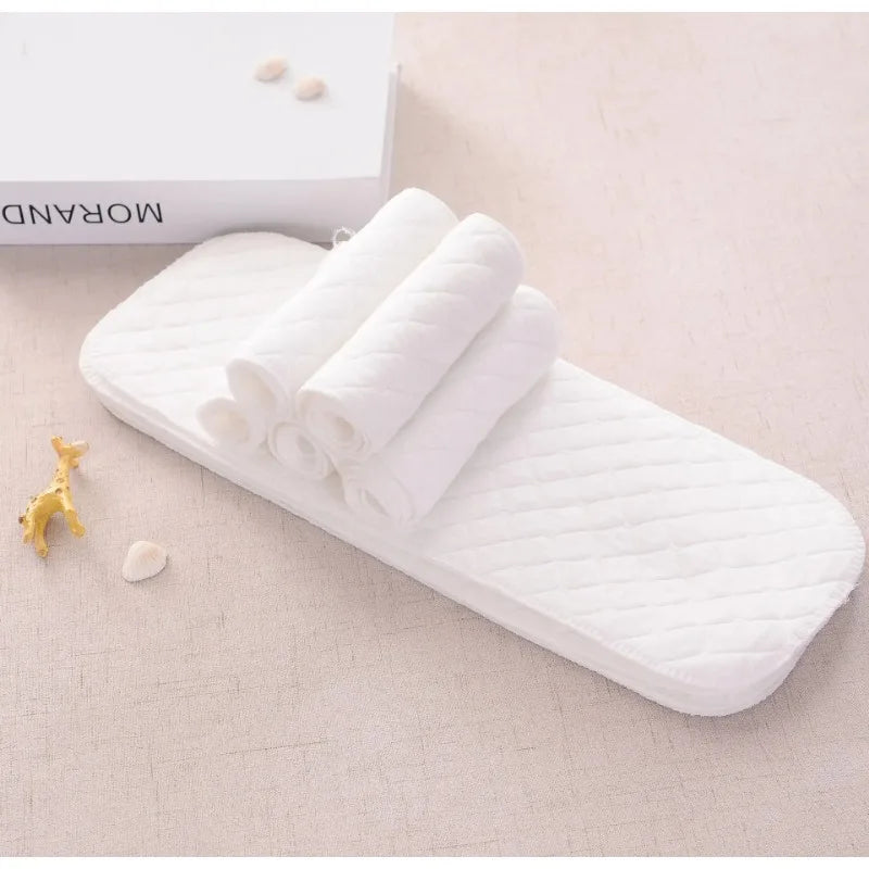 10Pcs Baby Diapers Reusable Washable Cotton Diaper Ecological Nappies Insert Cotton Cloth Breathable Absorbent Cloth Diapers