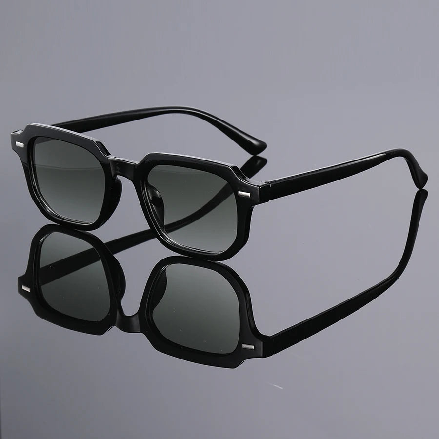 1Pc Men's Fashion Glasses New Trendy Square Frame Retro Rivet Y2K Music Festival Cool Street Style Decoration Suitable for Daily