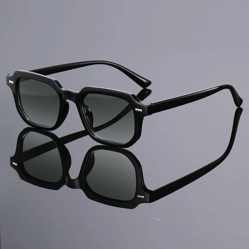 1Pc Men's Fashion Glasses New Trendy Square Frame Retro Rivet Y2K Music Festival Cool Street Style Decoration Suitable for Daily