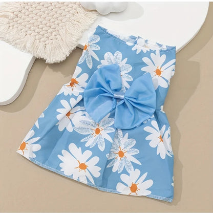 Pet Dress,Soft & Sleeveless Floral Outfit for Cats and Dogs, Perfect for Daily Wear & Special Occasions,Dog skirts