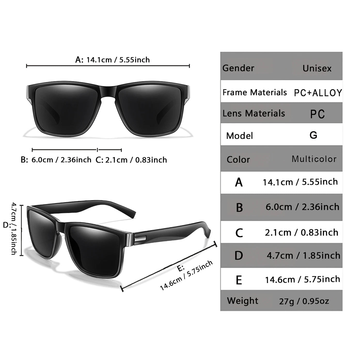 2 Packs Classic Men and Women's Sunglasses Outdoor Sports Cycling Fishing Hiking Golf Square Glasses with UV Protection