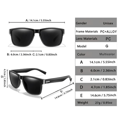 2 Packs Classic Men and Women's Sunglasses Outdoor Sports Cycling Fishing Hiking Golf Square Glasses with UV Protection