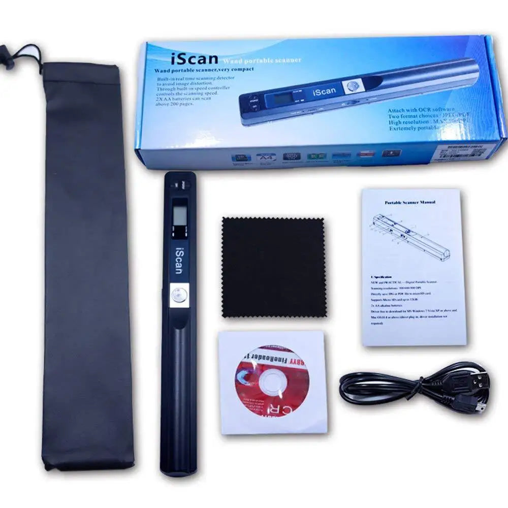 Portable Handheld Mini Scanner iScan A4 900DPI HD Scanner for School Home Business Scan Color Photos Document Support JPG/PDF